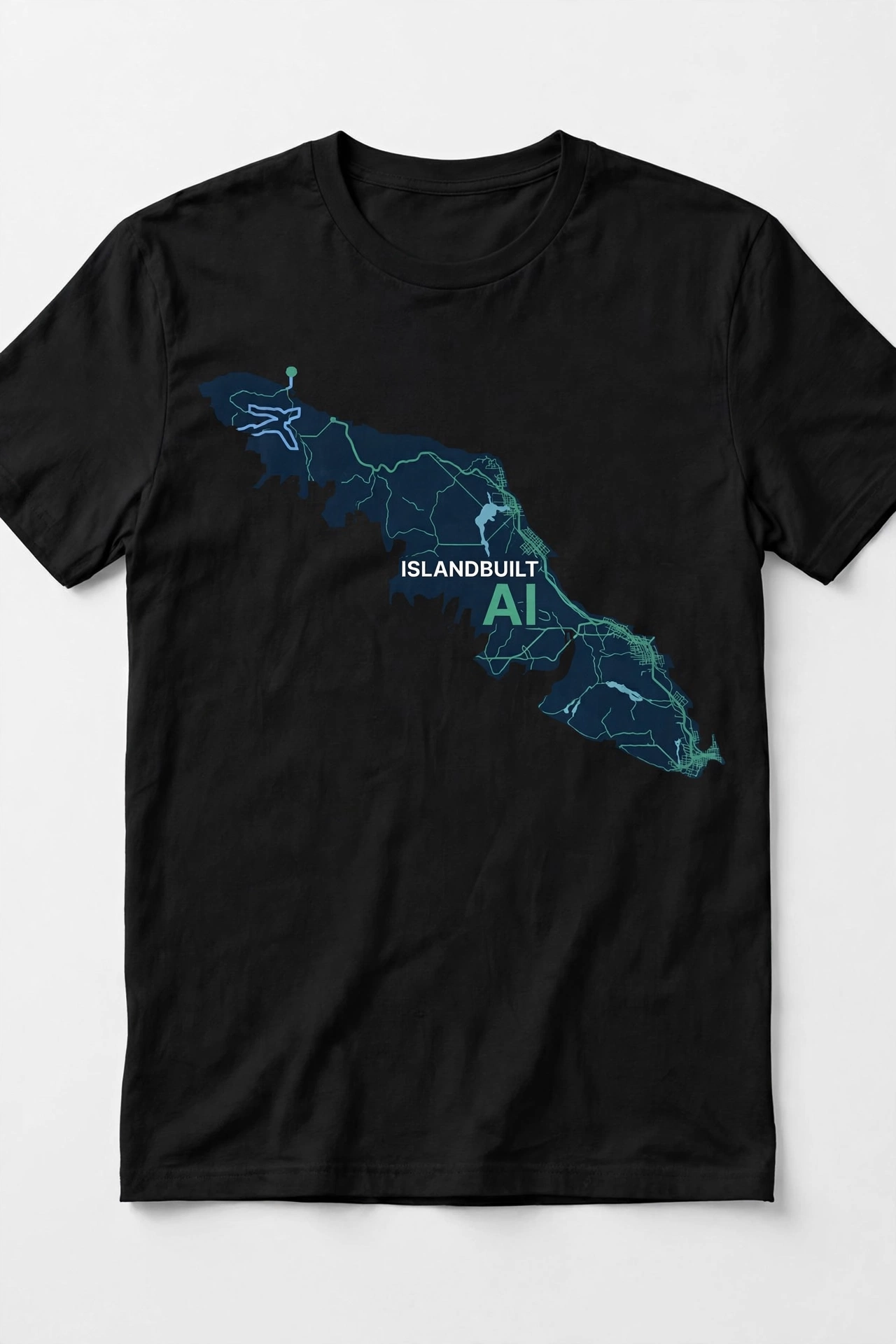 IslandBuilt AI logo t-shirt mockup